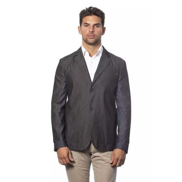 Verri Gray Cotton Men Single Breasted Men's Blazer